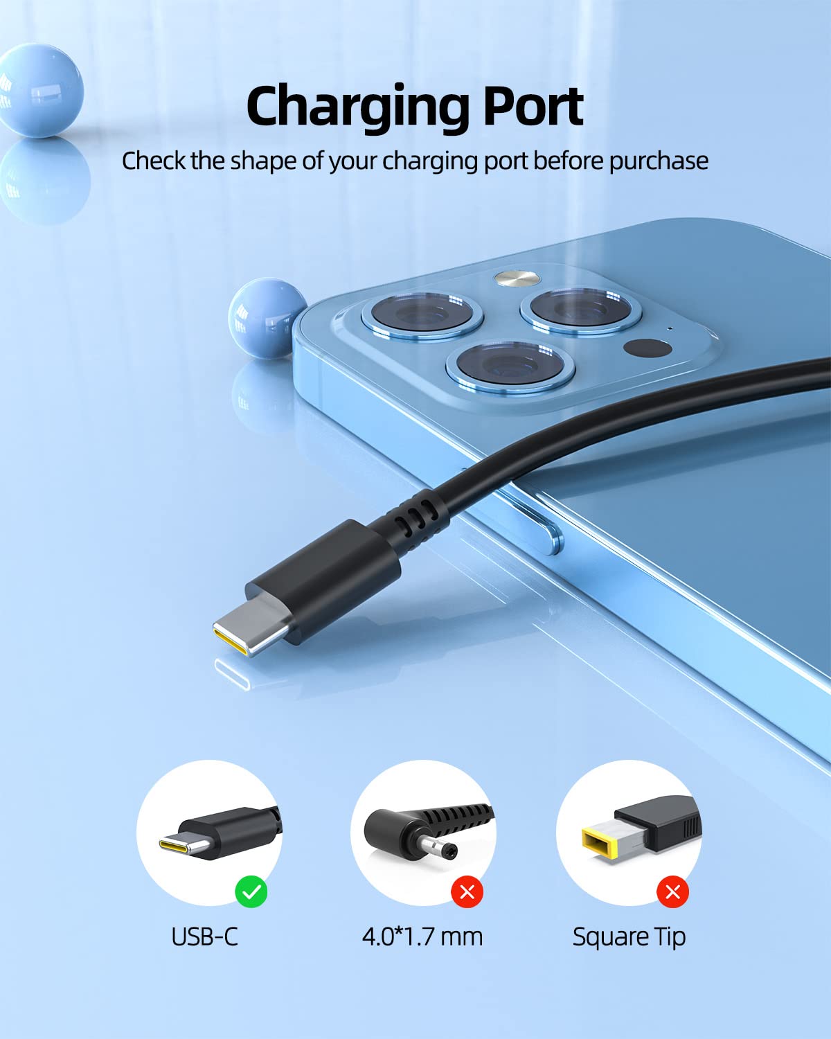 Lenovo IdeaPad Slim 5 Light 14ABR8 充電器付き Amazon.com: 65W USB-C Charger for Lenovo IdeaPad Slim 5